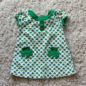 Carter’s St. Patrick’s Day Green Shamrock Pocket Dress Baby Girls 12 Month